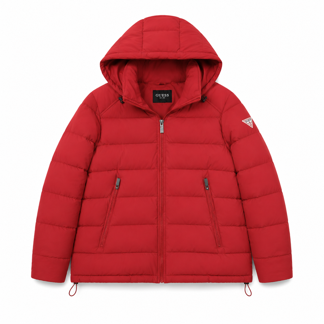 GUESS Women's Elly Padded Jacket (Red, M)