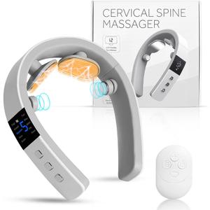 Neck Massager with Heat, Neck Massager for Pain Relief Deep Tissue, Multiple Mode Adjustment, Portable and Suitable for Travel and Home-White