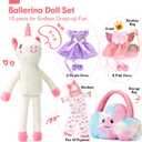 Unicorns Toys for Girls Age 4-6 Ballerina Doll Stuffed Animal Girl Toys Age 4-5 Ballet Dress up Doll with Plush Bag 4 Year Old Girl Birthday Gifts 5 Year Old Girls Dance Recital Gifts, Graduation Gift