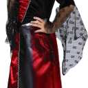 Girls Vampire Costume - Kids Black & Red Gothic Dress with High Collar for Halloween & Dress-Up (S)