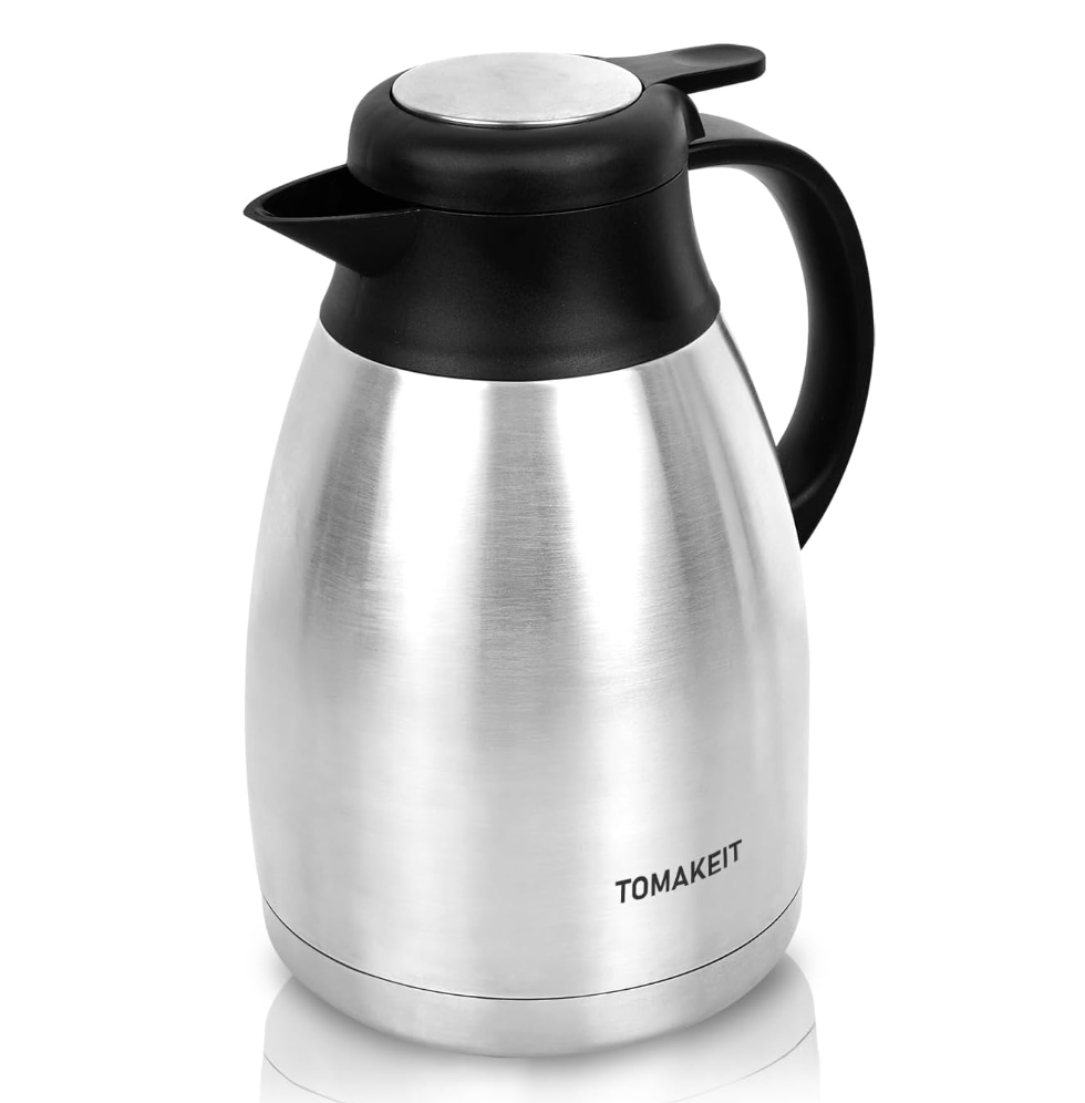 Thermal Coffee Carafe, 2L/68 Oz Stainless Steel Vacuum Insulated Thermoses, DoubleWall Design, 24Hour Hot & Cold, LeakProof, Portable for Travel,Camping,Office