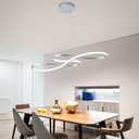 Modern LED Chandelier Dining Room Pendant Light Dimmable Creative Chandelier Remote Control Color/Brightness 3000-6000K Adjustable Hanging Lamp for Bedroom Living Room Kitchen 50W (Silver)
