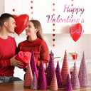 Valentines Day Table Decorations,12 Pcs Velvet Trees Set,Modern Valentines Day Decorations,Velvet Sequin Tree Decorations,Multi-Size,Decoration for Valentines New Year Holiday Home Dcor