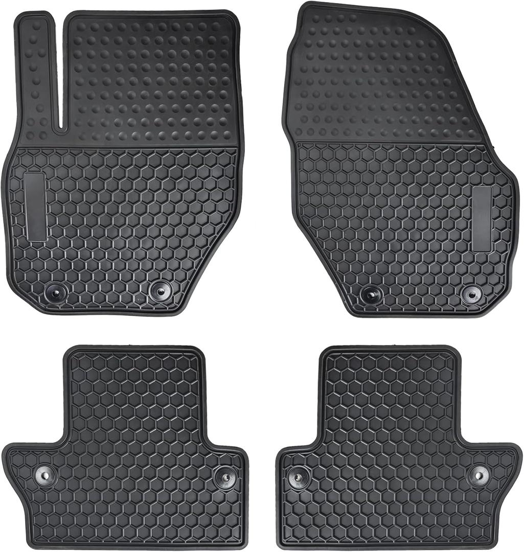 Car Floor Mats Custom Fit for Volvo S60 2011-2018(not Inscription Models) & V60 2015-2018 Full Black Rubber Auto Liner Mats All Weather Protection Heavy Duty Odorless