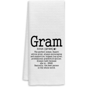 Voatok Gram Gifts for Grandma Kitchen Towels, Grandma Gifts from Grandchildren, Best Grandma Gifts, Grandma Birthday, Grandma Dish Towels for Kitchen, Grandma Hand Towel, 16x24 Inch