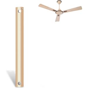 Ruiyang 12 inch Ceiling Fan Downrod with Extension Cord,1 FT Downrod for Ceiling Fan,1 inch Outside Diameter,Ceiling Boom Suitable for a Wide Range of Fans (Gold,Not Threaded)