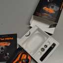 Skullcandy Push Play Active Wireless Earbuds, Bluetooth Headphones, Noise Isolating Fit, 34 Hrs Battery, Secure-Fit Over-Ear Hanger, Sweat Water Resistant, Microphone for iPhone Android - Black/Orange