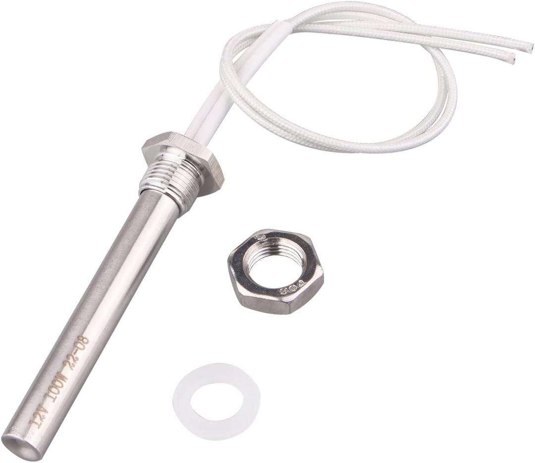 DERNORD 12V 100W Immersion Cartridge Heater SS304 Tublar Heater M16 Thread