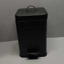 CEROELDA Small Trash Can with Lid-5L/1.3 Gal,Stainless Steel Outdoor Dog Poop Garbage Can-Farmhouse Retro Metal Waste Bin w/Step Pedal for Bathroom Bedroom Office-Soft Close-Black