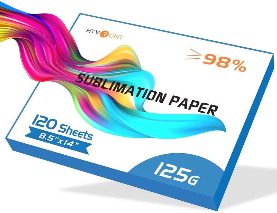 HTVRONT Sublimation Paper 8.5x14 Inch - 120 Sheets Easy to Transfer Sublimation Paper for T-shirts, Tumblers, Mugs (8.5x14)
