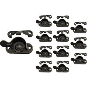 QCAA Steel Window Sash Lock, CTC 2", Antique Copper, 12 Pack