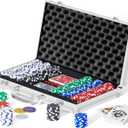 Boyzhood Poker Chips,300 Pcs Poker Set with Aluminum Travel Case,11.5 Gram Poker Chips Set for Texas Holdem Blackjack Gambling