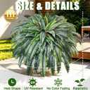 55" Fake Ferns, Set of 2 Artificial Ferns for Outdoors Large, Artificial Boston Ferns with 111 Fronds for Garden Porch Home Spring Decor