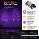 5FT LED Lighted Halloween Tree 2-Pack Orange and Purple Lights Décor