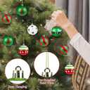 Christmas Ornaments Balls - 30 Pcs 2.4 Inch Shatterproof Plastic Christmas Balls Sets, Red Green & White Small Christmas Tree Ball Hanging Ornaments for Holiday Wreath Party Christmas Tree Decor (D)