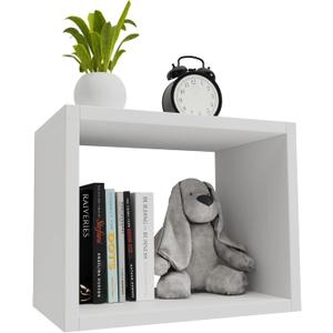 Floating Wall Cube Shelves,Deep in 9" 45 Large White Box Shelf for Wall Storage,Floating Bookshelf,Cubby Storage Organizer for Bedroom,Bathroom, Living Room, Kitchen,Office(White)