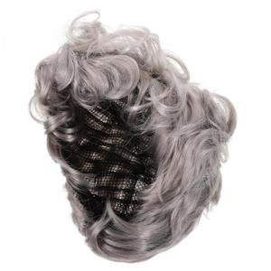 Gray White Short Old Lady Wig for Women Cosplay and Stage Performance Costume Accessory Elderly Wig for Halloween and Party Decoration