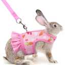 Rabbit Harness and Leash, Escape Proof Bunny Harness and Leash Set, Cute Bunnies Vest Clothes Stuff Walking Accessories Ferret Kitten Puppy Small Pet Animals, Pink S