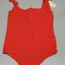 Popilush Bodysuits for Women Tummy Control Henley Going Out Shirts Tops Button Down Red Body Suit Sleeveless Thong Tank Top, Red, Size M/L