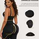 Fajas Colombianas Moldeadoras Bodysuits For Women Tummy Control Butt Lifting Shapewear with Butt Pads (Black), Small