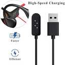 X6 Bone Conduction Headphone Charger, 4pin for DEMICEA LibreRun X6 Open Ear Sport Headphones Bone Conduction Charger Magnetic Charging Cable (Black)