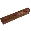 Decorative Incense Burner and Storage Box with Sun Moon Stars Design, B/W, 12 Inch