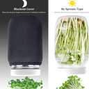 Organic Seed Sprouting Jar Kit 2 32 oz Wide-Mouth Mason Jars with Stainless-Steel Sprouter Lids & Stand, Blackout Sleeves, Drain Tray Grow Broccoli, Alfalfa & Bean Microgreens