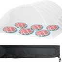 Simply Genius Pop-Up Mesh Food Covers for Outdoors - 6 Pack Extra Large 39" x 24", White, Collapsible & Reusable - Buffet Food Covers & Bug-Net Tent for Picnic, Party & Camping