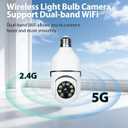 Hawkray Light Bulb Security Camera -5G& 2.4GHz WiFi 2K 3MP Security Cameras Wireless Outdoor Motion Detection and 911 Alarm Monitoring,Open AI Enabled,US Local Cloud, Color Night Vision,
