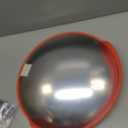 18" Convex Mirror for Pole, 18 Inch Orange Driveway Traffic Mirror for Blind Spot, Wide View Security Mirrors for Warehouse, Garage, Office Indoor Outdoor