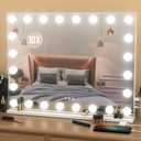 Vanity Mirror with Lights, 32"x 24" Large Hollywood Vanity Mirror with Detachable 10X Magnification & 24 Dimmable 3 Colors Modes LED Bulbs, Tabletop or Wall Mounted,White