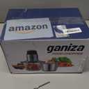 GANIZA Food Processors, Electric Food Chopper with Meat Grinder & Vegetable Chopper - 2 Bowls (8 Cup+8 Cup) with Powerful 450W Copper Motor - Includes 2 Sets of Bi-Level Blades for Fruits/Meat/Nuts (Black)