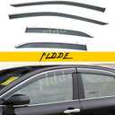 4pcs Smoke Tint with Chrome Trim Window Visors Compatible with 2018-2024 Camry Outside Mount Tape On/Clip On Style PVC Sun Rain Guard