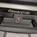 SentrySafe Fireproof Safe Box with Key Lock, Chest Safe with Carrying Handle to Secure Money, Jewelry, Documents, 0.25 Cubic Feet, 6.3 x 15.3 x 12.1 Inches, 1160