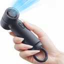 Handheld Portable Mini Fan, Personal Small Pocket Design, 19500RPM Powerful Motor Trubo, 10H Max Cooling time USB Rechargeable, 5 Speeds for Women/Men/Travel/Beach/Outdoor- Coconut Ash