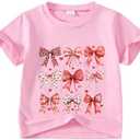 Tinypainter Little Girl Valentines Day Shirt Bow/Heart Clothes Toddler Valentines Day Outfit 3-4Y