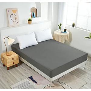 NHNHN Fitted Sheet-Deep Pockets-Soft Microfiber-Easy Care-Shrinkage and Fade Resistant-Fitted Sheets Twin Size for Girl Woman Teens Kids-Only 1 Fitted Sheet (Twin,Dark Grey)