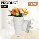 12 Inch Galvanized Flower Buckets, 6 Pcs Farmhouse Metal Flower Vases French Tin Planter Bucket for Party Wedding Centerpiece, Vintage Home Table Decor, French Country (White)