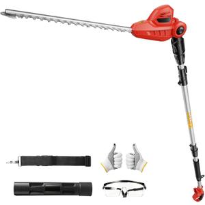 Pole Hedge Trimmer for Milwaukee M18 Battery, Pole Trimmer with 135°Adjustable Head,Sectional Extension Pole with 16 FT Reach,16-Inch Dual-Action Blade【Battery Not Included】