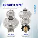 BlueStars 2 Stage Propane Regulator with POL - Standard P.O.L Connection and 3/8in Female Flare Fitting - Propane Tank Regulator for RV Vans Trailers Campers 100lb Tank ASME Tank Generators