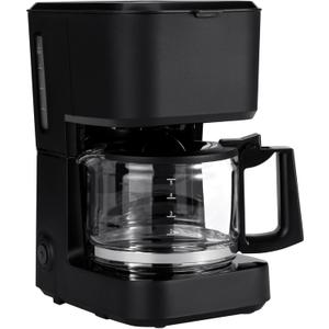Amazon Basics 5 Cup Drip Coffee Maker, Coffee Machine with Glass Coffee Pot (0.8 Qt), Auto Shut-off, Auto Pause, Removable Filter Basket, Matte Black