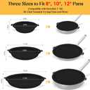 3 Piece Set Silicone Pan Protectors (Includes 8",10",12"), Pan Separators for Stacking Compatible with Hexclad, Tfal, All-Clad Nonstick Frying Pans and More, Cookware Protector, Dishwasher Safe, Black
