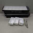 2 Ice Cooled Garnish Tray Deck Bar Garnish Caddy Condiment Containers with Lids and Removable Chilled Condiment Server with 6 Tongs and 6 Fruit Forks (6 Compartments)