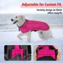 Fragralley Dog Coat Large, Waterproof Dog Jacket with Warm Fleece Lining, Adjustable Reflective Dogs Winter Coat, Turtleneck Pet Coats for Cold Weather (Rose Pink XXXL)