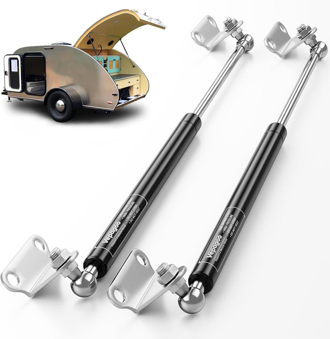 Vepagoo 36 Inch 250Lb/1112N Gas Struts Shock Spring with Mounting Brackets, Lift Supports for RV Bed Heavy-Duty Lid Box Trailer Cover Hatch Basement Door Window (Fit 235lb-265lb Lid), 2pcs (1pair)