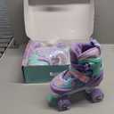 Mermaid Roller Skates for Girls Kids, Mosoulais 4 Size Adjustable Light up Wheels Skates for Toddlers, Beginner Women Rollerskates Indoor Outdoor for Xmas Birthday Gifts, Patines para Nias Nios (Medium-Big Kid (US 1-4), Purple)