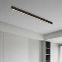 Black ceiling light LED, modern and simple, long strip ceiling surface installation, suitable for living room, bedroom, corridor and kitchen, remote control to switch color and brightness, 78.7 inches