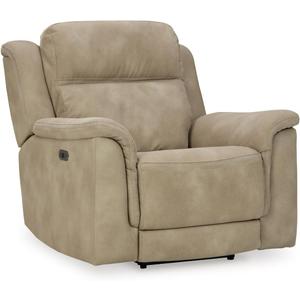 Signature Design by Ashley Next-Gen DuraPella Power Recliner with Adjustable Headrest, Extended Ottoman, USB Charging, Water Repellent Faux Leather, Beige
