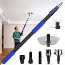 26FT Reach Light Bulb Changer for High Ceilings with Telescopic Extension Pole, 5-20Foot Light Bulb Extension Pole Changer with Baskets and Suction Cup for High Ceilings and Recessed Lights