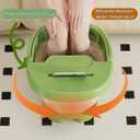 Collapsible Foot Bath Basin for Soaking Feet with a Lid,Foot Soak Tub with Massage Acupoint,Multifunction Laundry Basket with Handle, Home Spa Treatment.